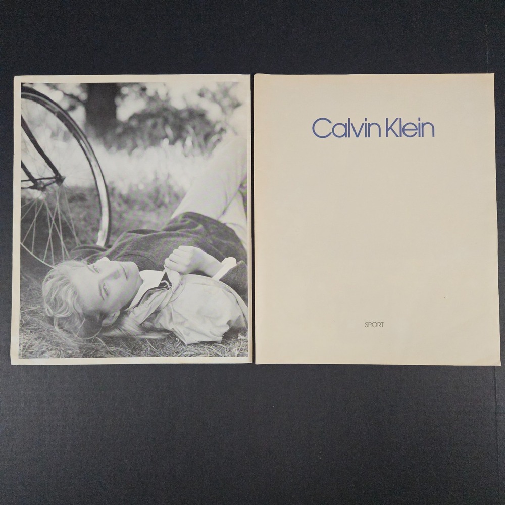 1989 Calvin Klein Sport 2-Page Vintage Print Ad Bike Bicycle Girl Lying In Grass
